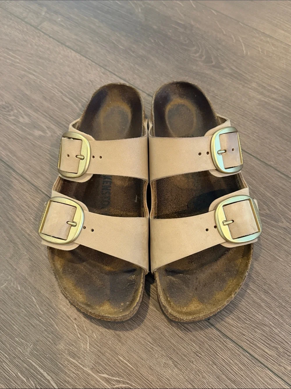 Birkenstock Arizona Big Buckle Slide Sandals size 39 8-8.5 Sandcastle